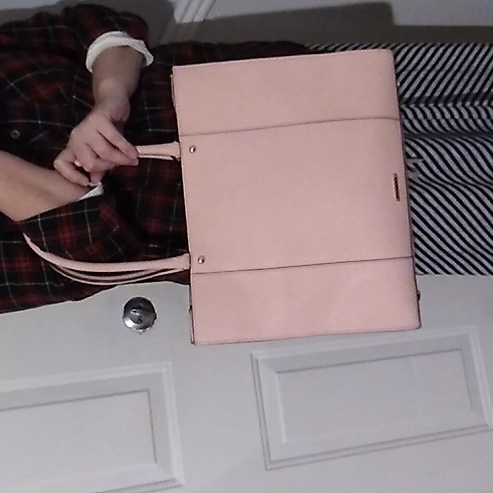 (#30) SALE! Rebecca Minkoff Pink Saffiano Leather Tote/Shoulder Bag W DB - Picture 16 of 16